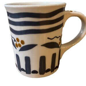 California Pantry Mug Stripes Floral Blue Size XL Vintage Dated 1998